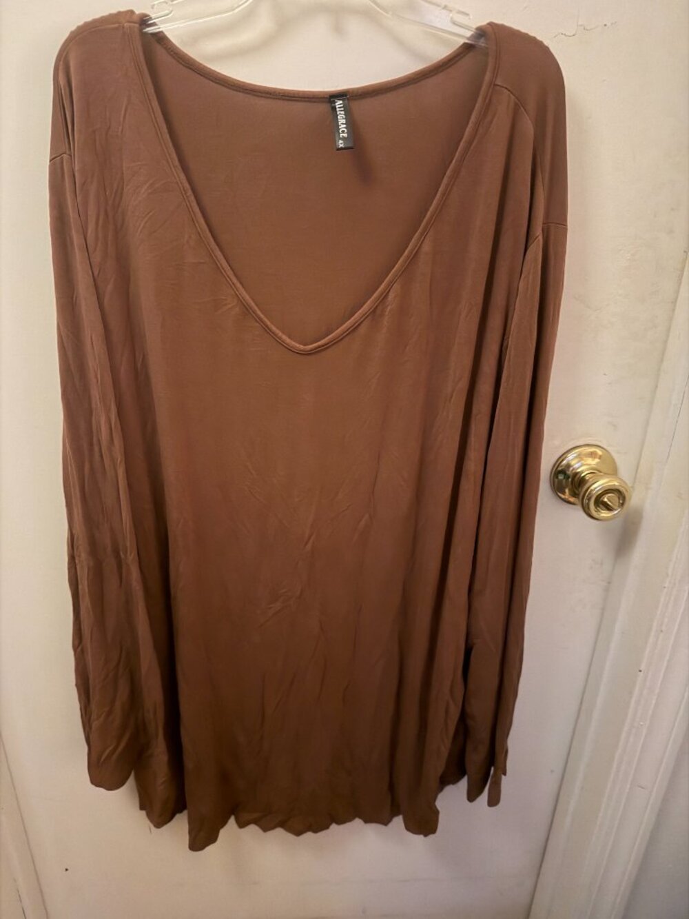 Allegrace Chocolate Brown Tunic W 4X